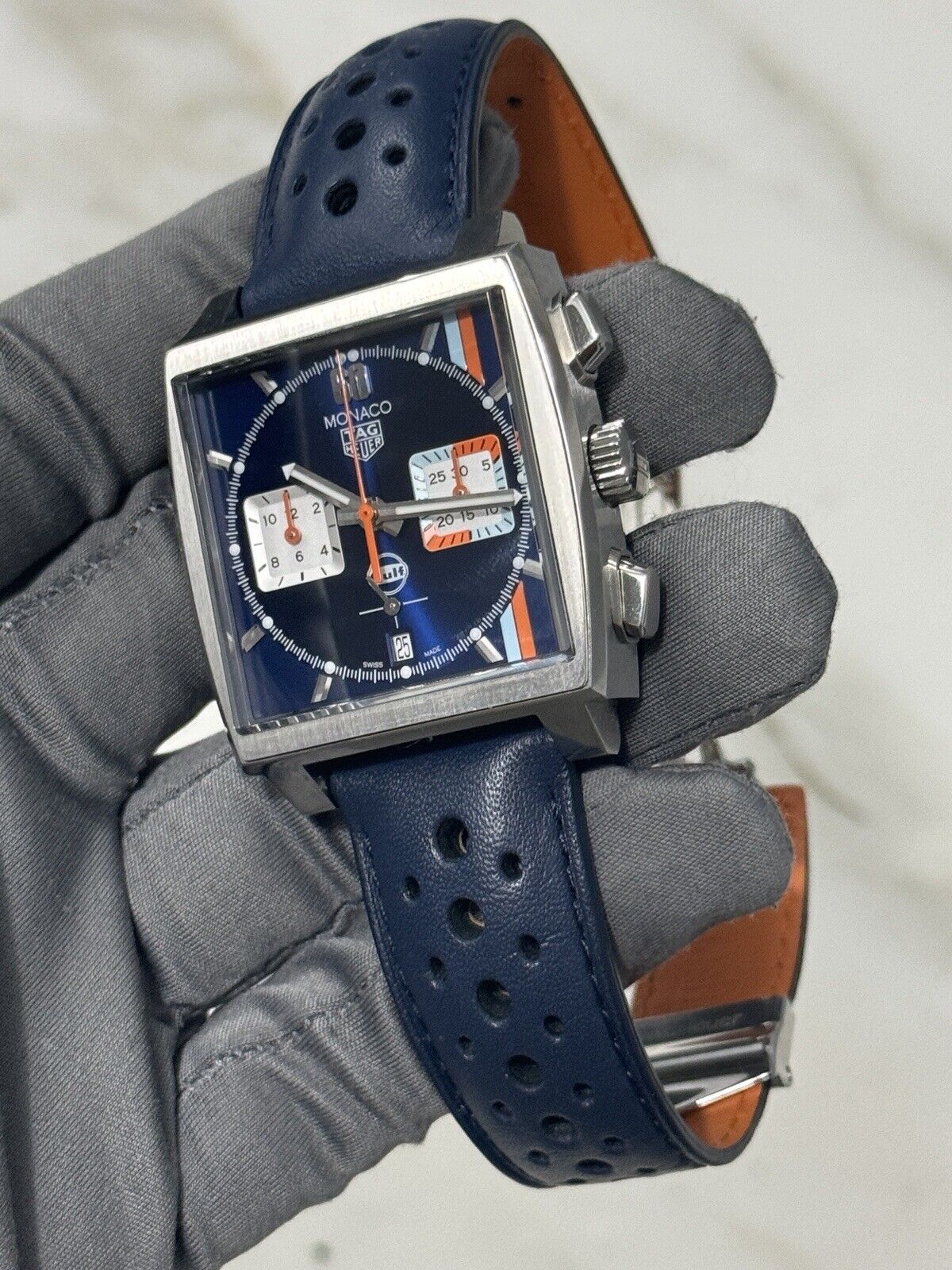 2022 Tag Heuer Monaco X Gulf 39mm CBL2115 Automatic Men's Watch - Box/Papers