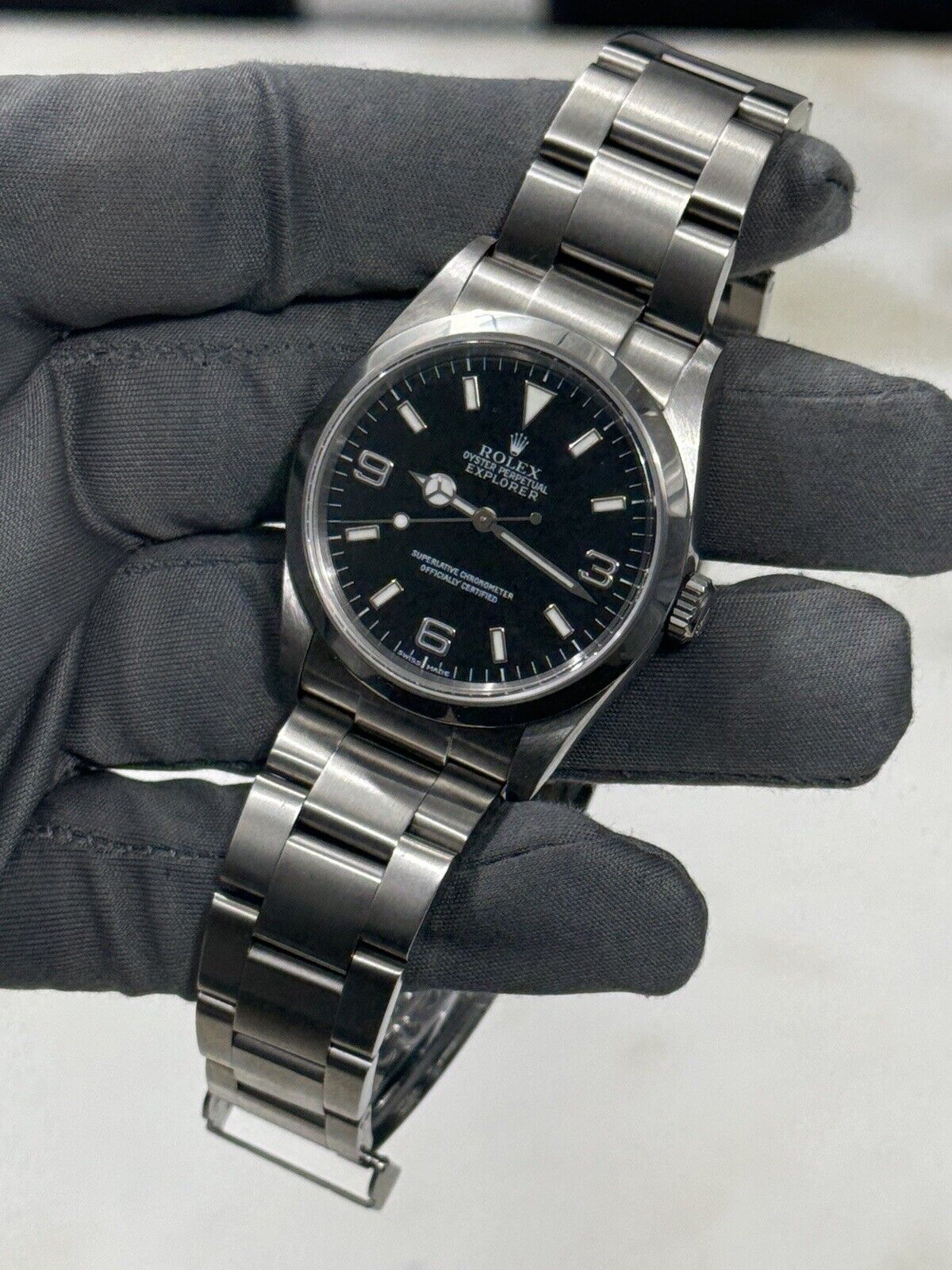 2002 Rolex Explorer 36mm 114270 Stainless Steel Men's Black Watch Swiss Made