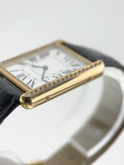 Cartier Tank Solo 18k Yellow Gold and Steel Diamond Bezel 27mm Quartz W5200004
