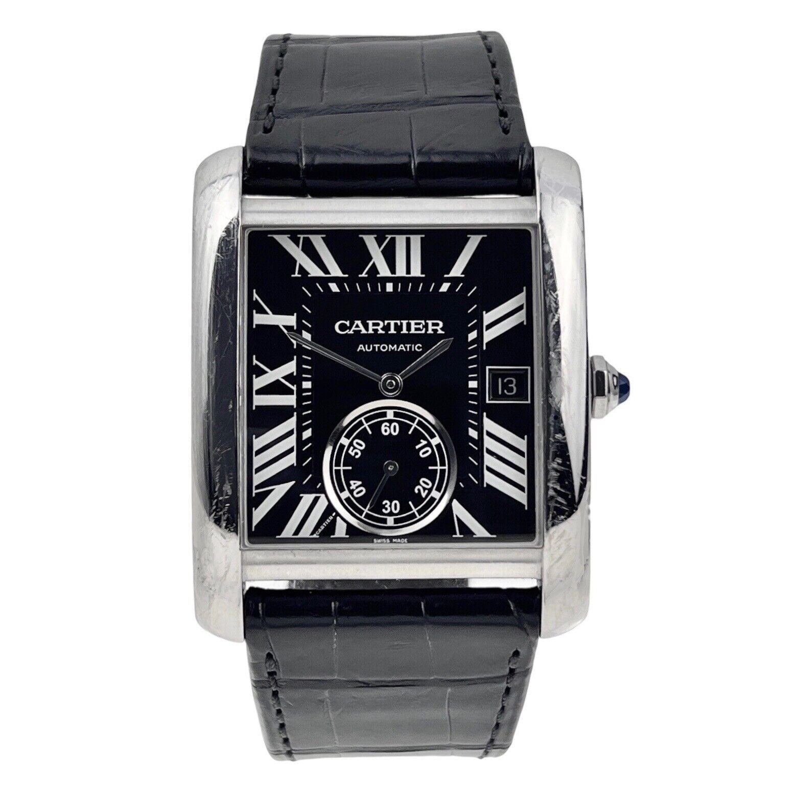 Cartier New Tank MC 34mm Automatic Movement Black Dial 3589 Men's