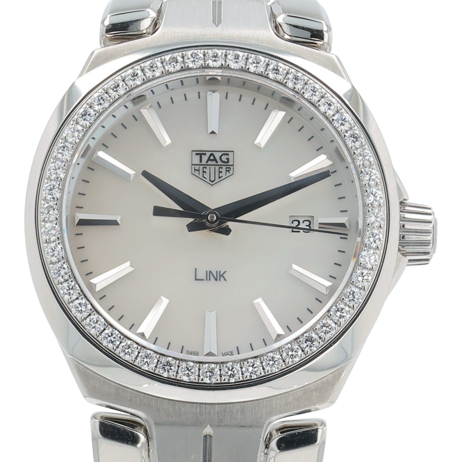 Tag Heuer Link Lady Steel Mother Of Pearl Dial 32mm Quartz Women’s Watch WBC1314