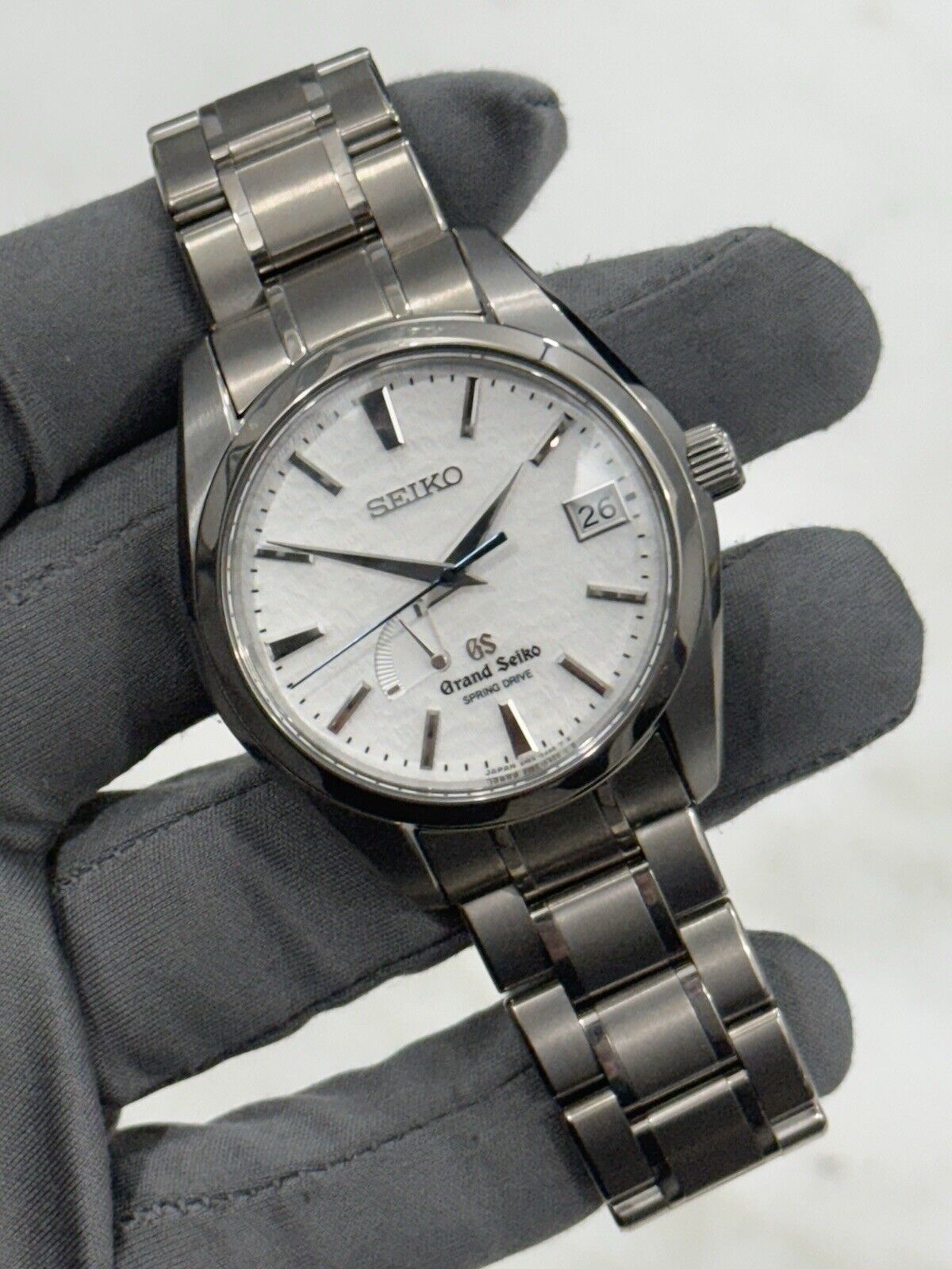 2016 Grand Seiko Spring Drive Snowflake Titanium 41mm Watch SBGA011 W/ Paper