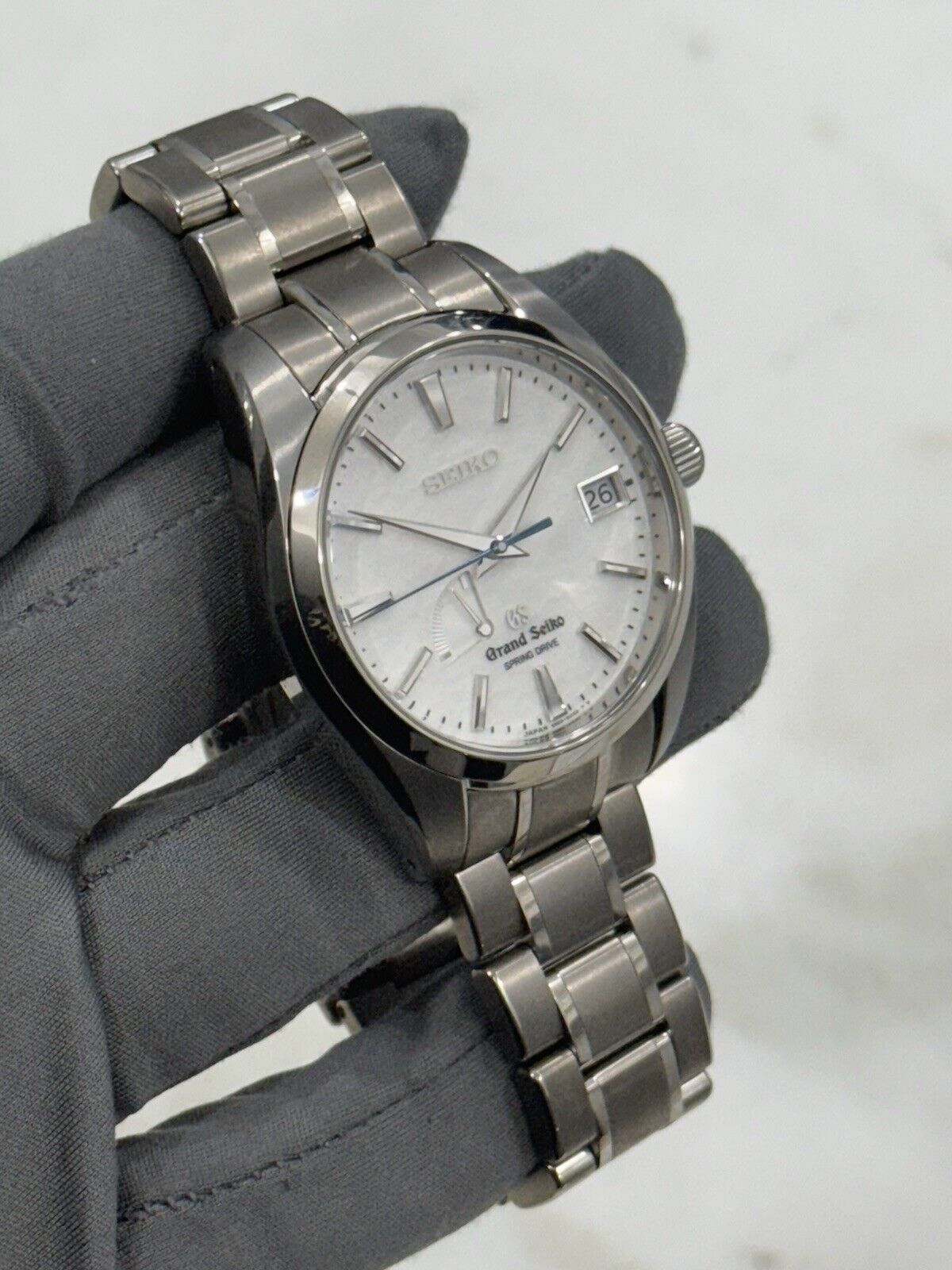 2016 Grand Seiko Spring Drive Snowflake Titanium 41mm Watch SBGA011 W/ Paper