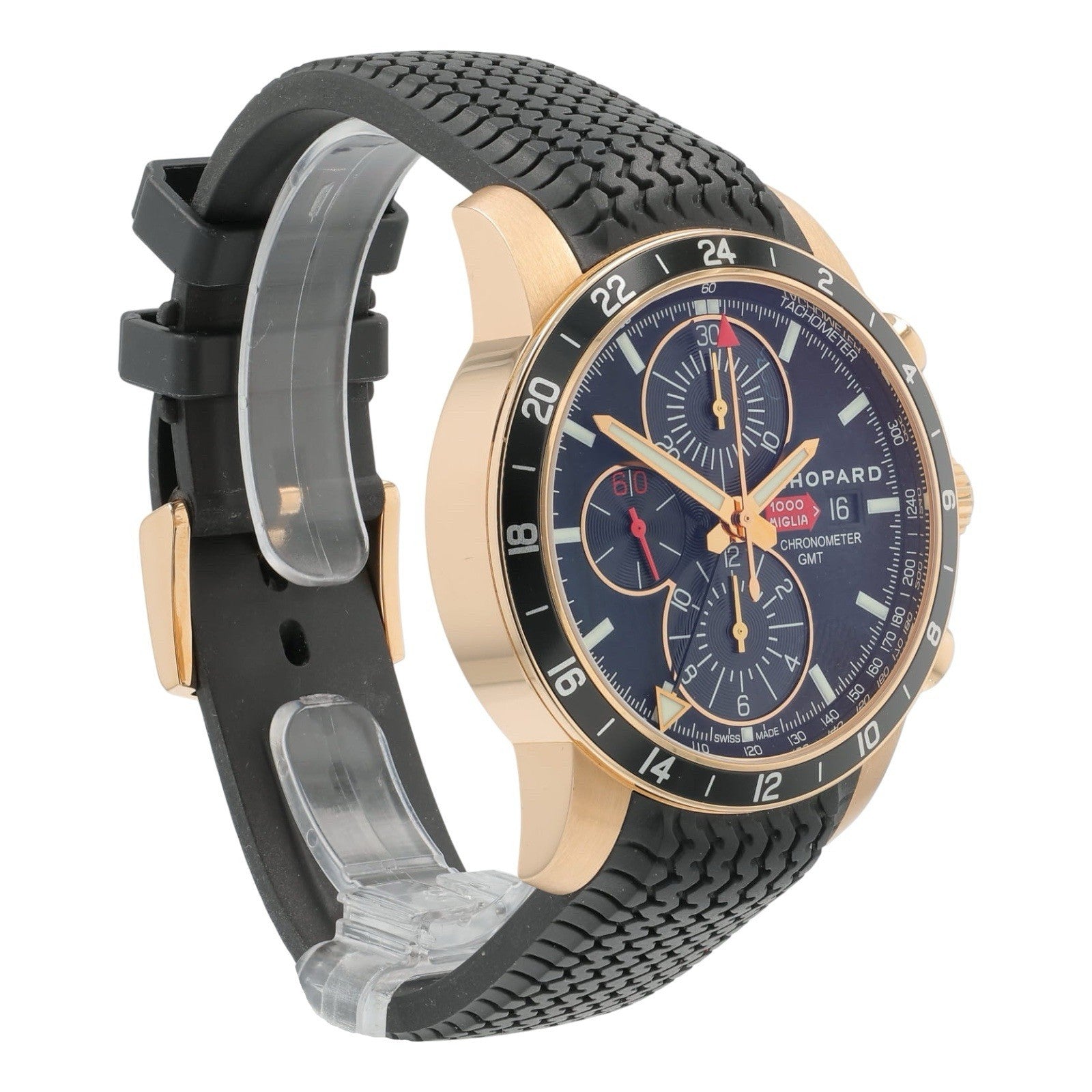 Chopard Mille Miglia 18k Rose Gold Black Dial 42mm Automatic Mens Watch 1288