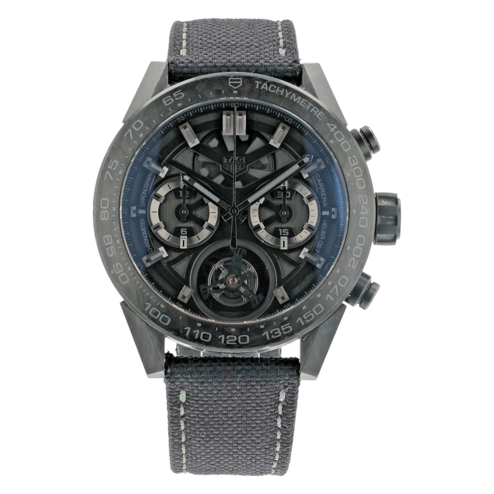 Tag Heuer Carrera Tourbillon Carbon Fiber & Titanium Black Dial 45mm CAR5A8P