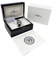 Bell & Ross Classic Pilot Steel White Dial 41mm Automatic Mens Watch CLCH-SAP-10