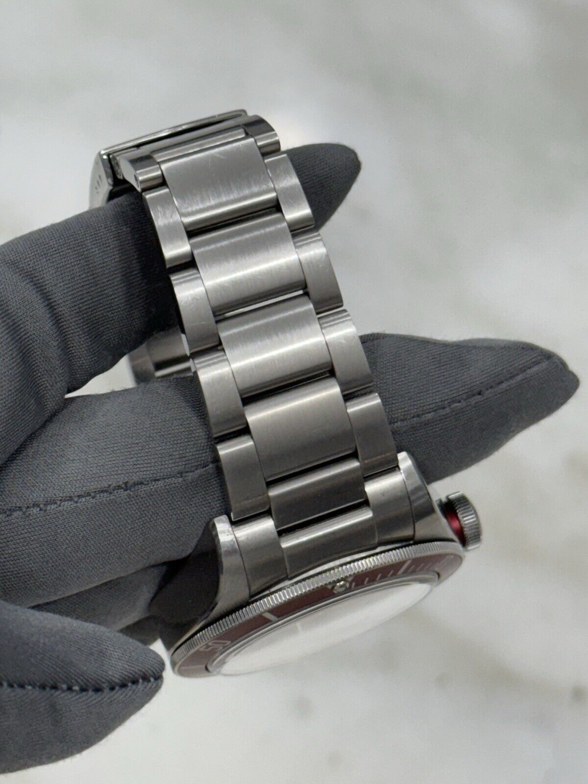 2015 Tudor Black Bay Smiley Stainless Steel Red 41mm Automatic Watch 79220R