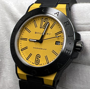 BVLGARI Bulgari Diagono Magnesium DG41SMC Date Yellow Dial Automatic Men's Watch