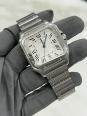 2023 Cartier Santos Large Steel Silver Dial 39mm Automatic Men's Watch WSSA0018