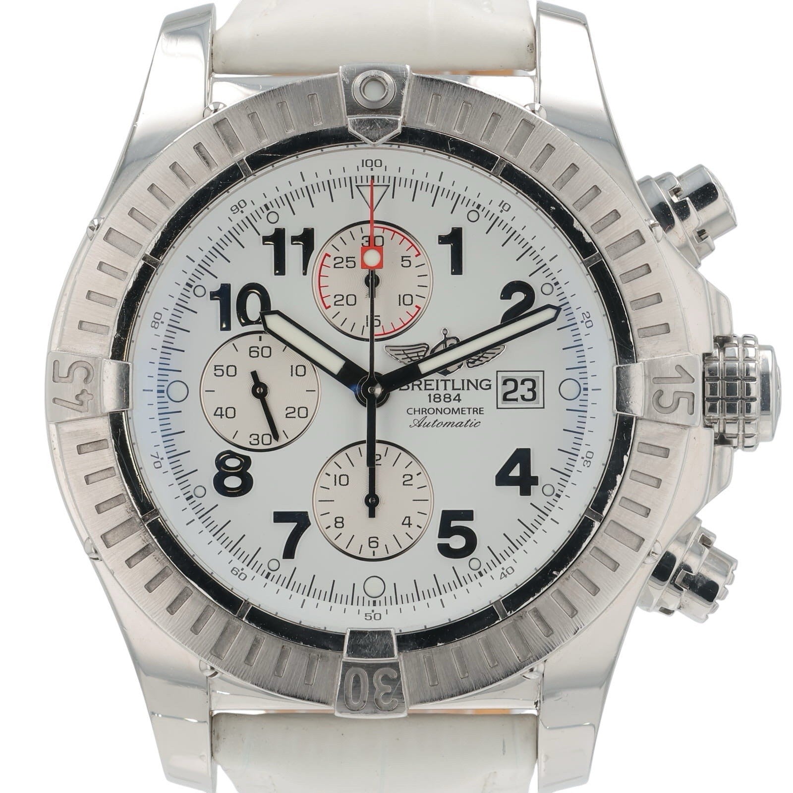 Breitling Super Avenger Stainless Steel White Dial 48mm Automatic Mens A13370