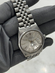 1987 Rolex Datejust Silver Dial Automatic Jubilee 36mm Steel Watch 16030
