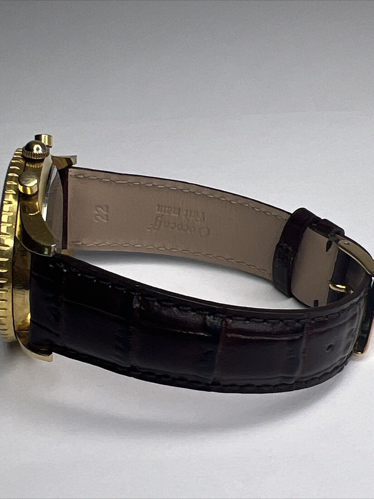 Vintage Gallet By Racine Excel-O-Graph 43mm Gold Tone Case Watch -PLEASE READ