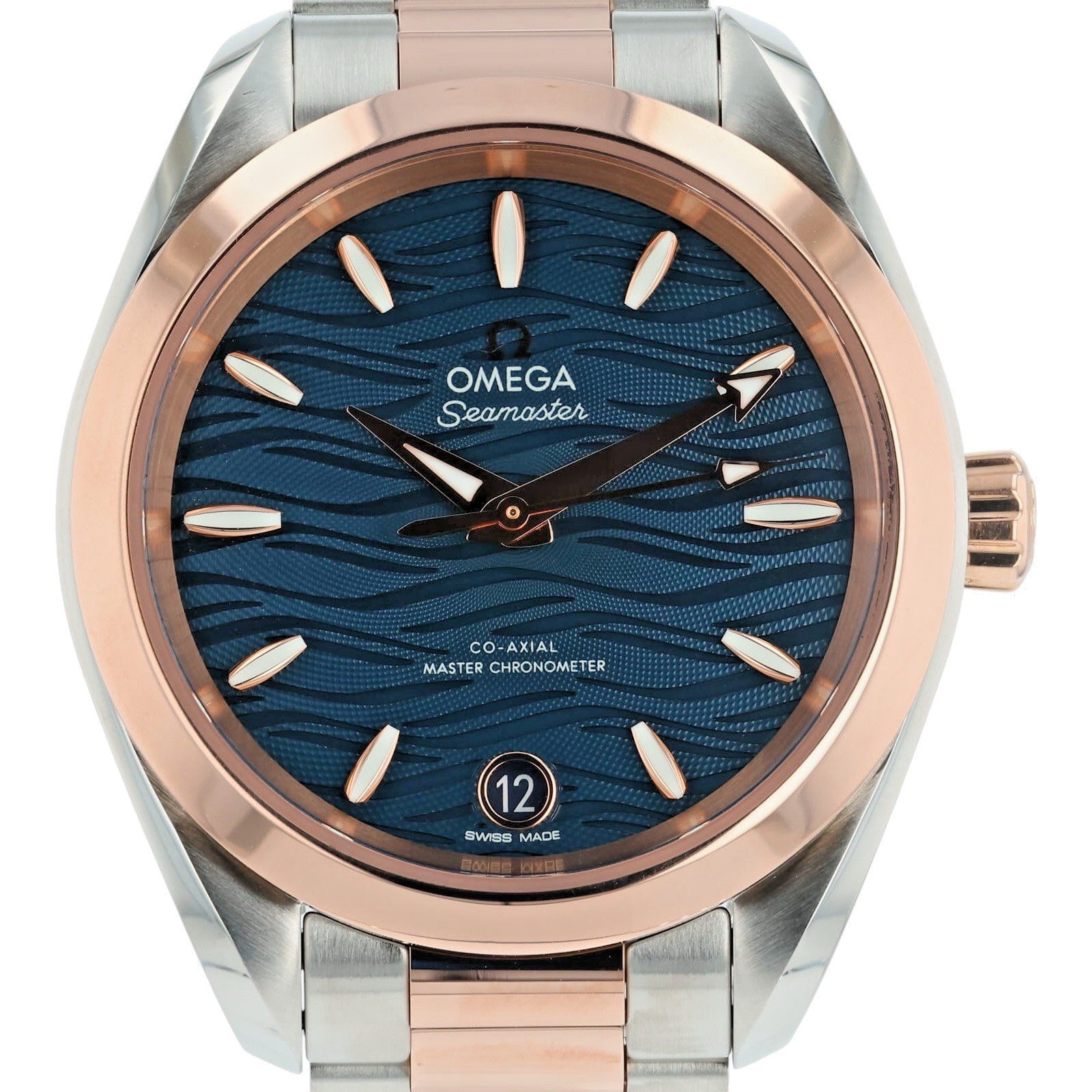 Omega Seamaster Blue Dial Steel & Rose Gold 34mm Auto Womens 220.20.34.20.03.001
