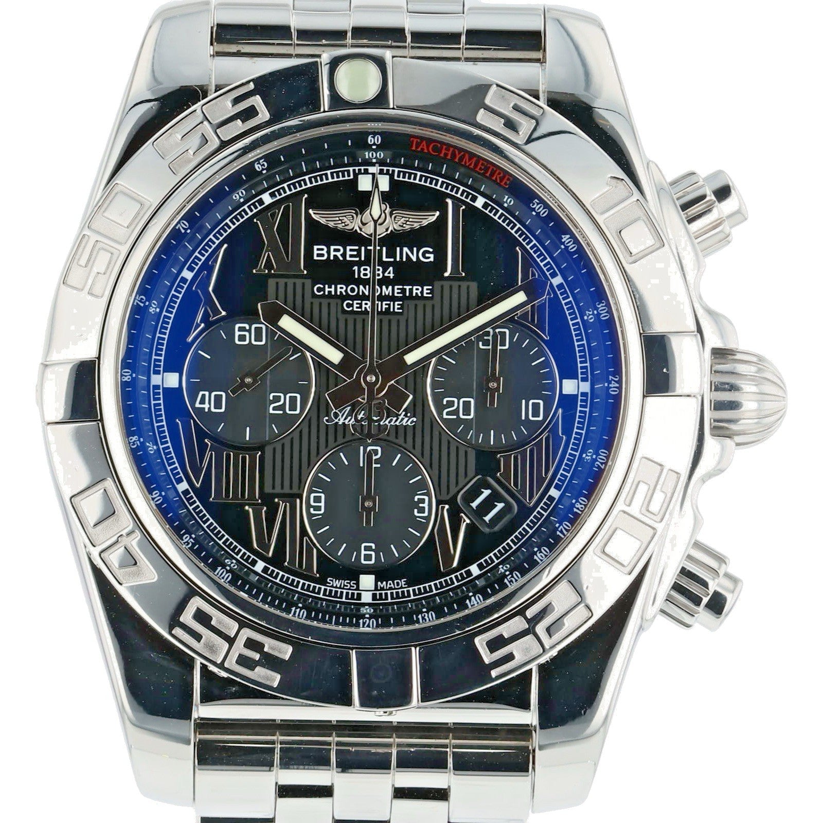 Breitling Chronomat 44 Stainless Steel Black Dial 44mm Automatic Men’s AB0110