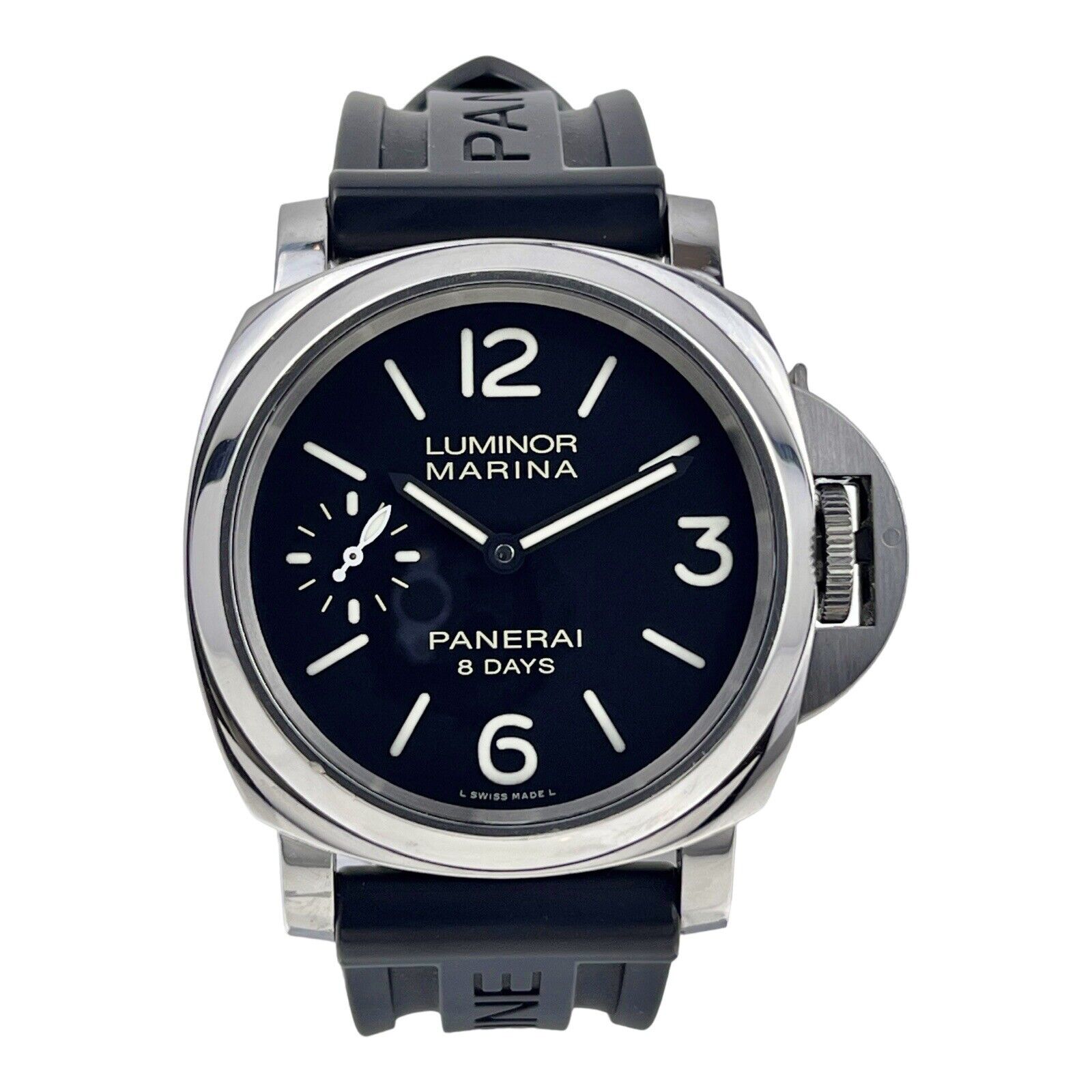 Panerai Luminor 8 Day Black Dial Men s Watch Steel Manual Wind