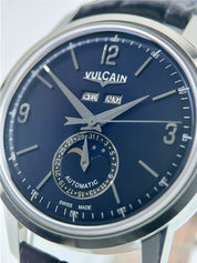 Vulcan Moonphase 50s Presidents Steel Blue Dial 42mm Automatic Mens Watch 580158