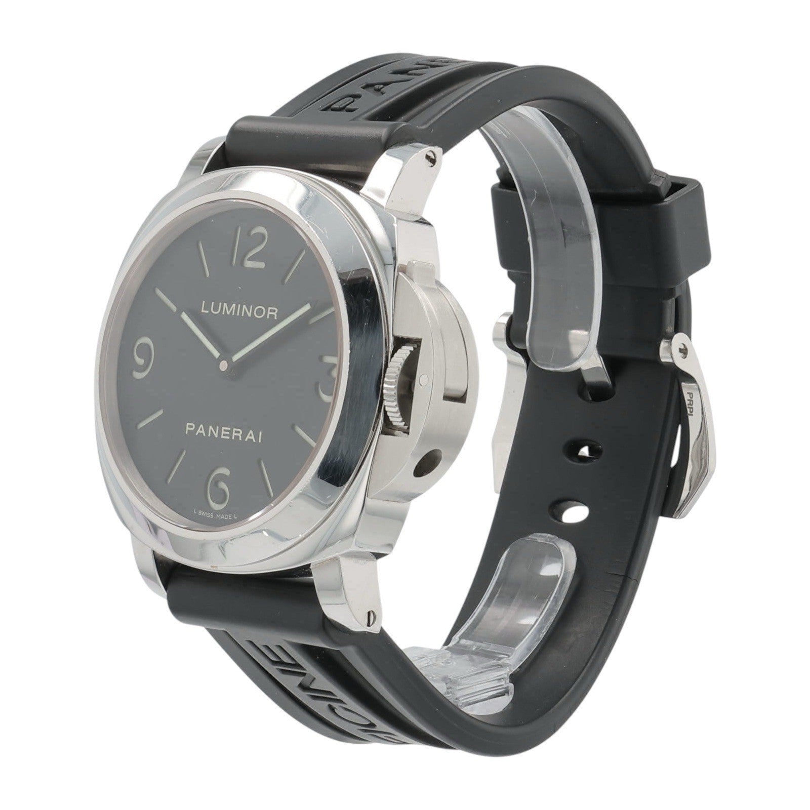 Panerai Luminor Base Stainless Steel Black Dial 44mm  Manual Wind Mens PAM00112