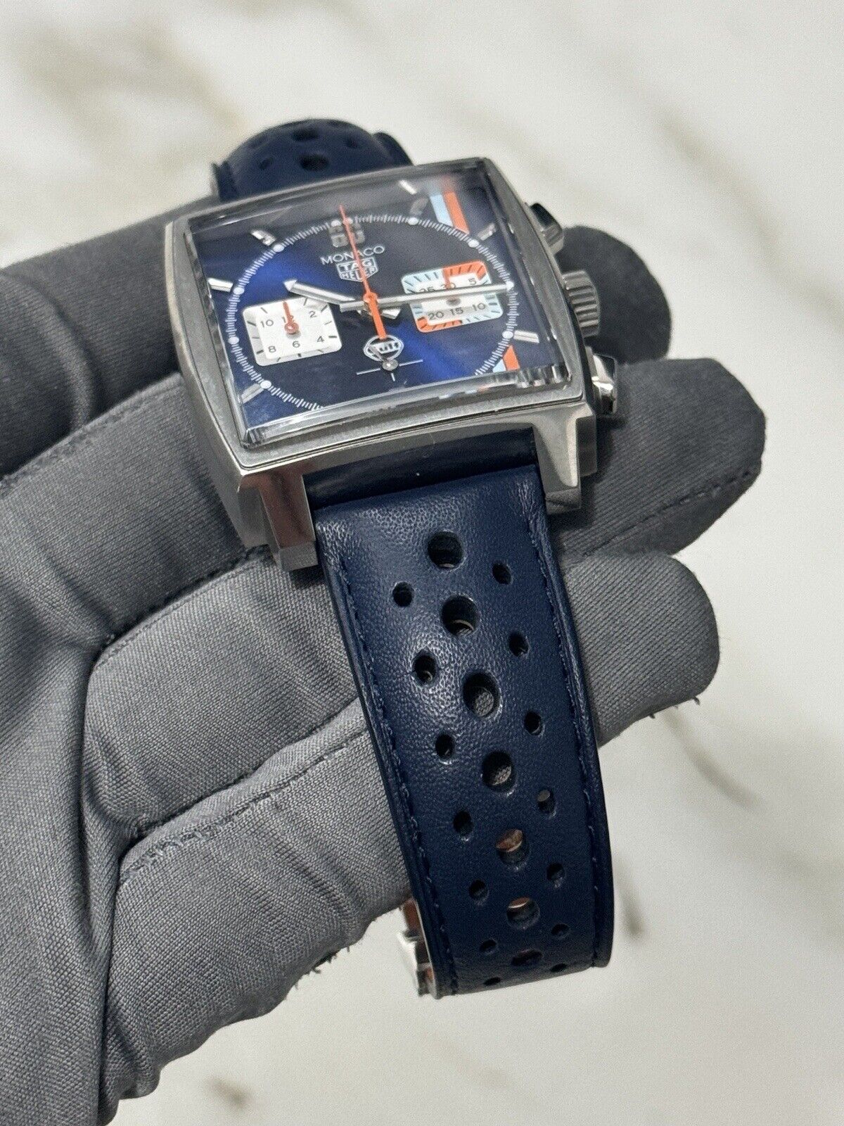 2022 Tag Heuer Monaco X Gulf 39mm CBL2115 Automatic Men's Watch - Box/Papers