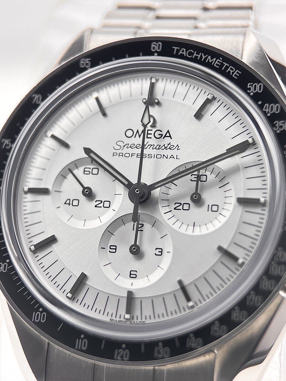 2022 Omega Speedmaster Professional 310.60.42.50.02.001 18k White Gold Watch B&P