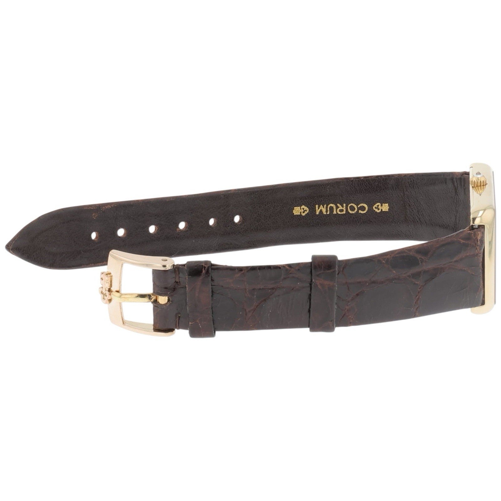 Corum Ingot 18k Yellow Gold 30x40mm Gold Dial Quartz Movement Mens Watch GR15