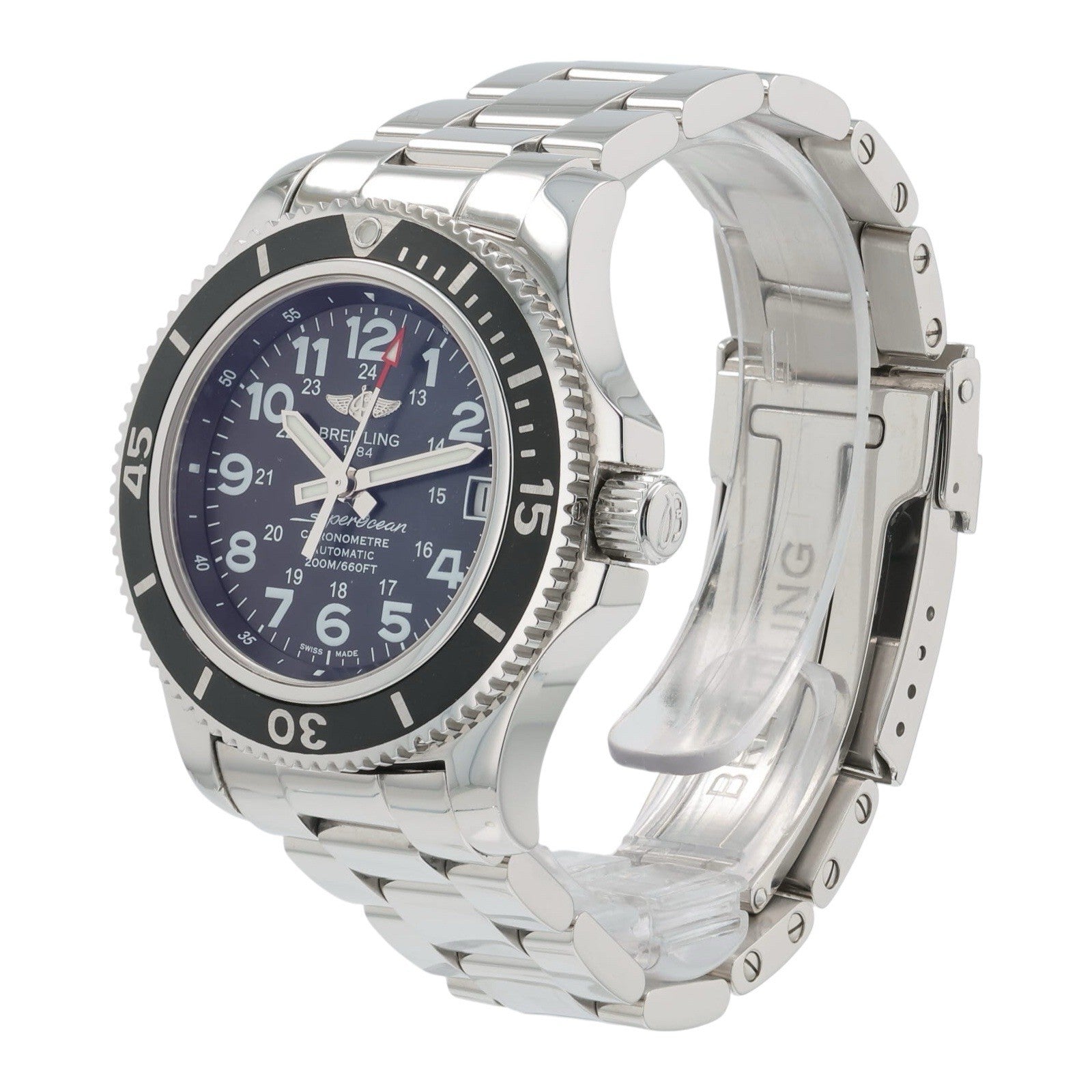 Breitling Superocean II Stainless Steel Black Dial 36mm Automatic Mens A17312
