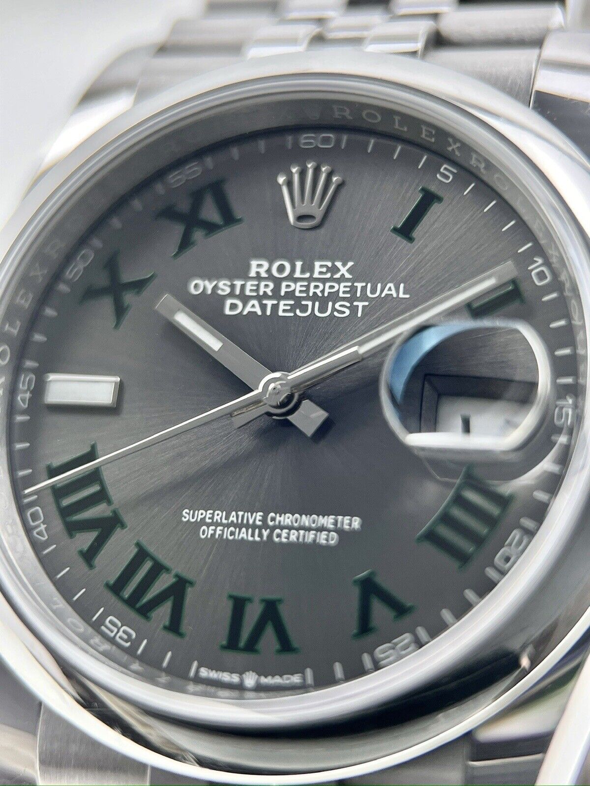 2021 Rolex Datejust 36 Wimbledon Automatic 36mm Watch 126200 - Box And Papers