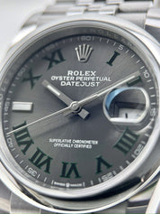 2021 Rolex Datejust 36 Wimbledon Automatic 36mm Watch 126200 - Box And Papers