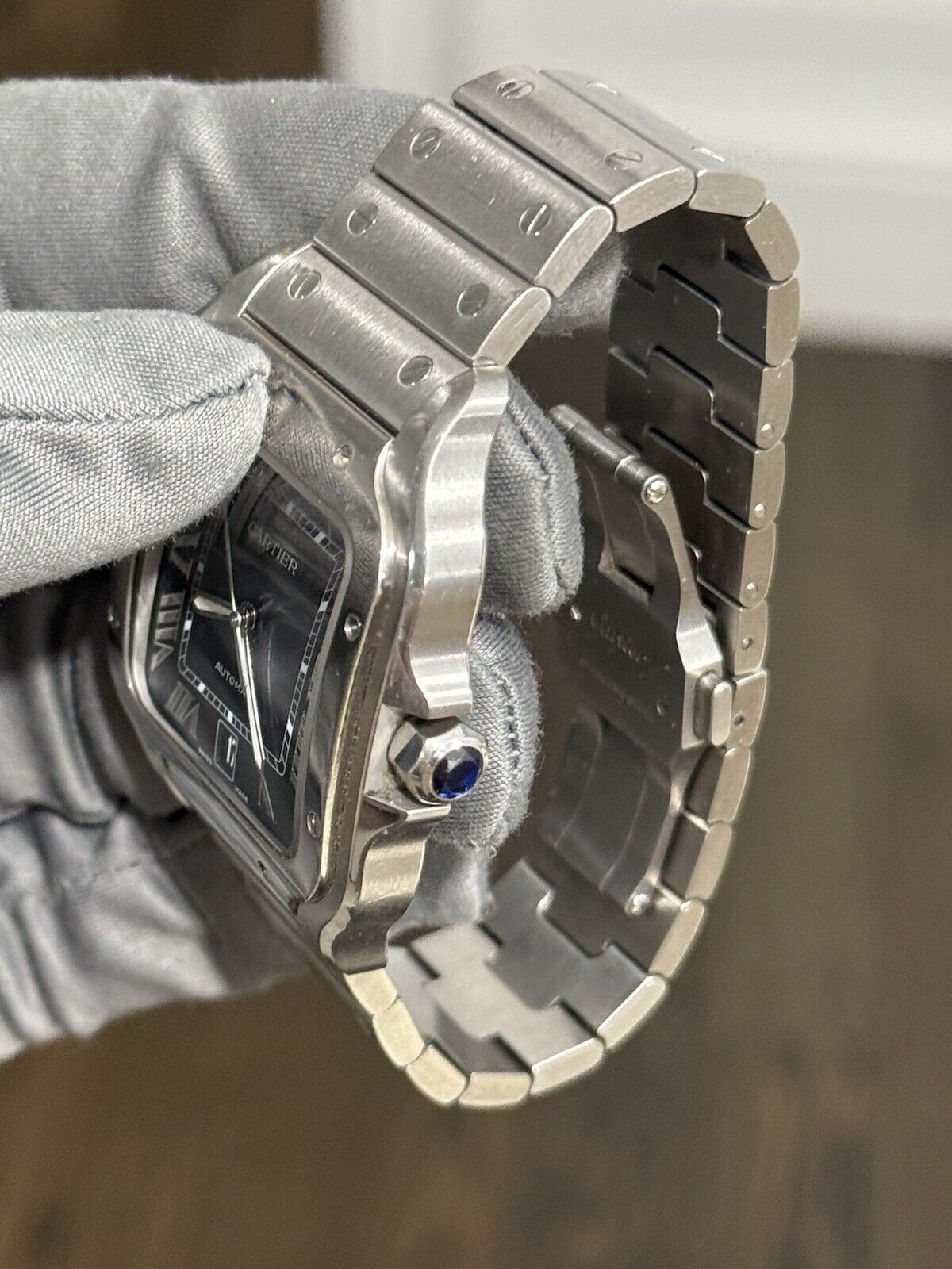 2022 Cartier Santos Steel Blue Dial Large Automatic Men’s Watch WSSA0030