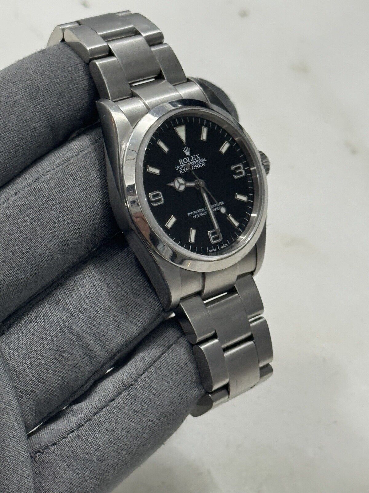 2001 Rolex Explorer 36mm 114270 Stainless Steel Men's Black Watch Swiss Made