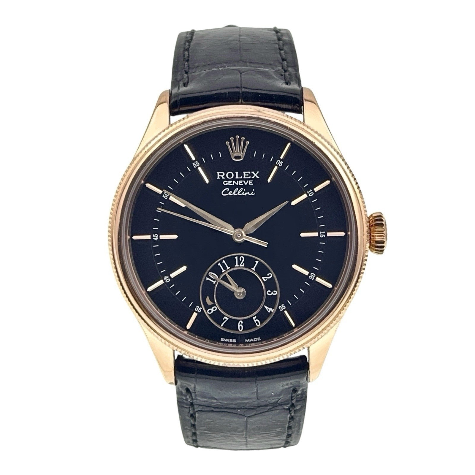 2020 Rolex Celini 18k Rose Gold Black Dial 39mm Automatic Men’s Watch 50525