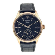 2020 Rolex Celini 18k Rose Gold Black Dial 39mm Automatic Men’s Watch 50525