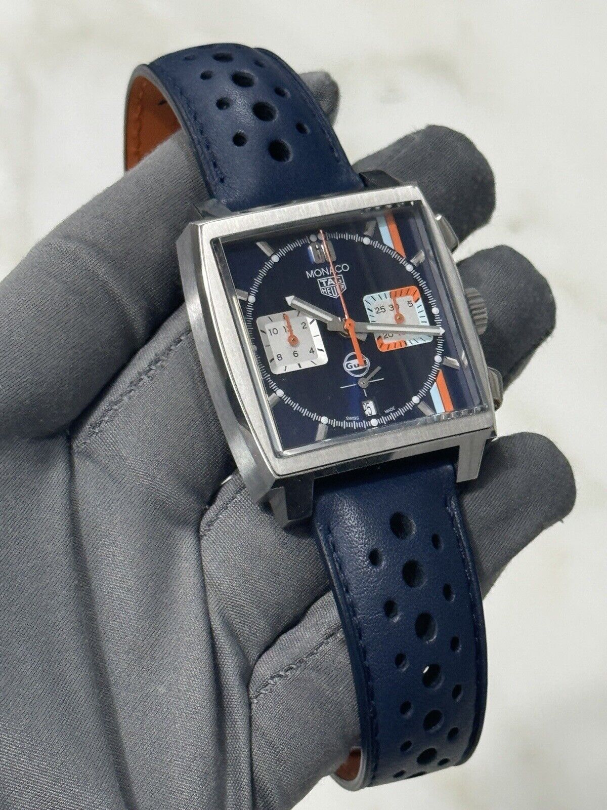 2022 Tag Heuer Monaco X Gulf 39mm CBL2115 Automatic Men's Watch - Box/Papers