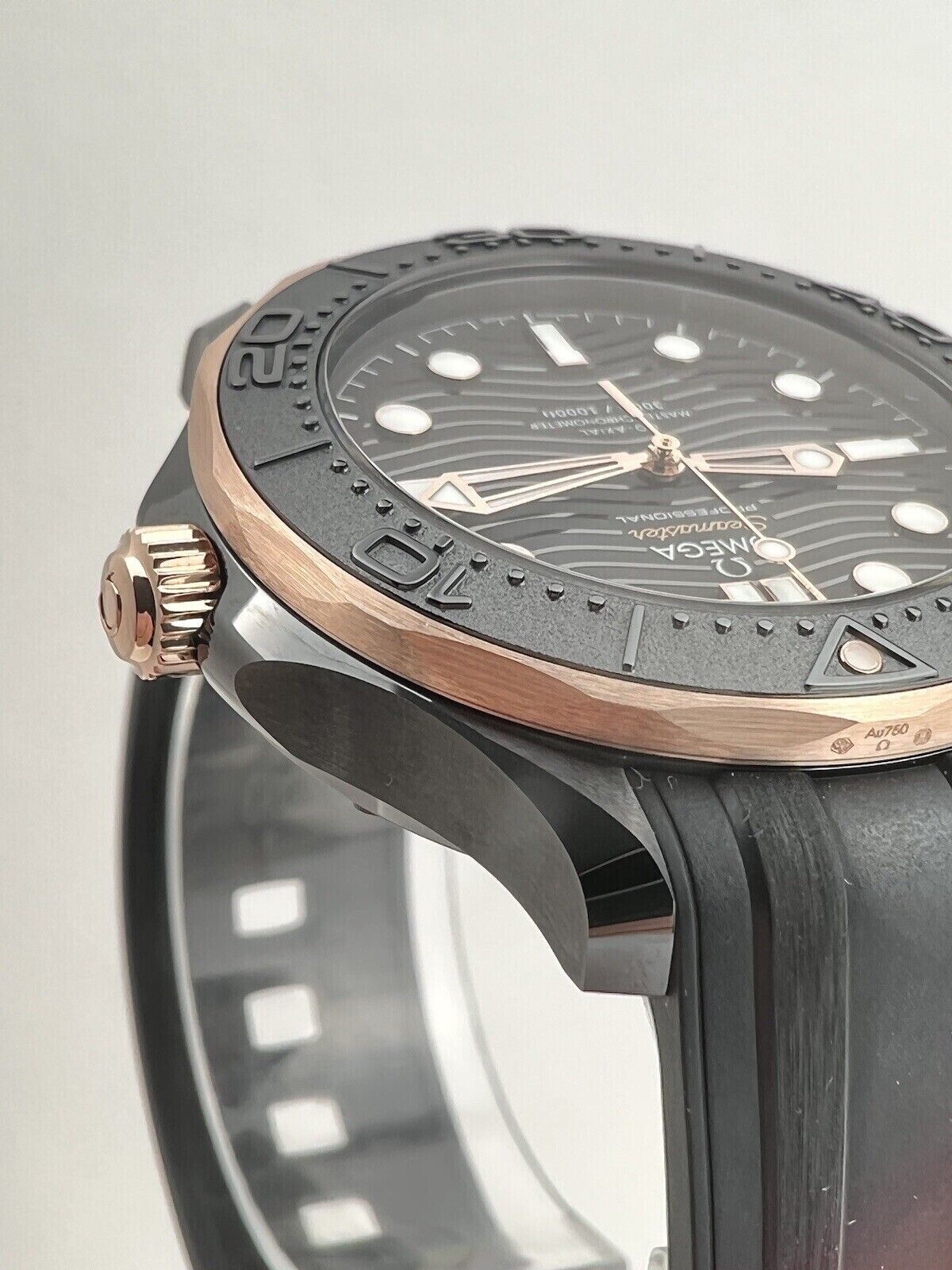 2021 Omega Seamaster Black Ceramic Rose Gold Box & Papers 210.62.44.20.01.001