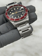 2015 Tudor Black Bay Smiley Stainless Steel Red 41mm Automatic Watch 79220R