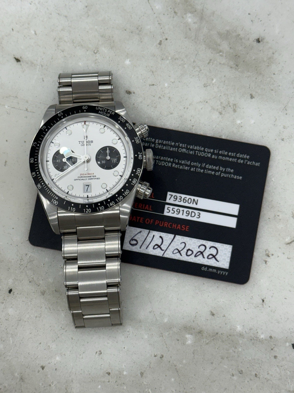 2022 Tudor Black Bay Chrono Steel Panda 41mm Automatic Mens Watch 79360N