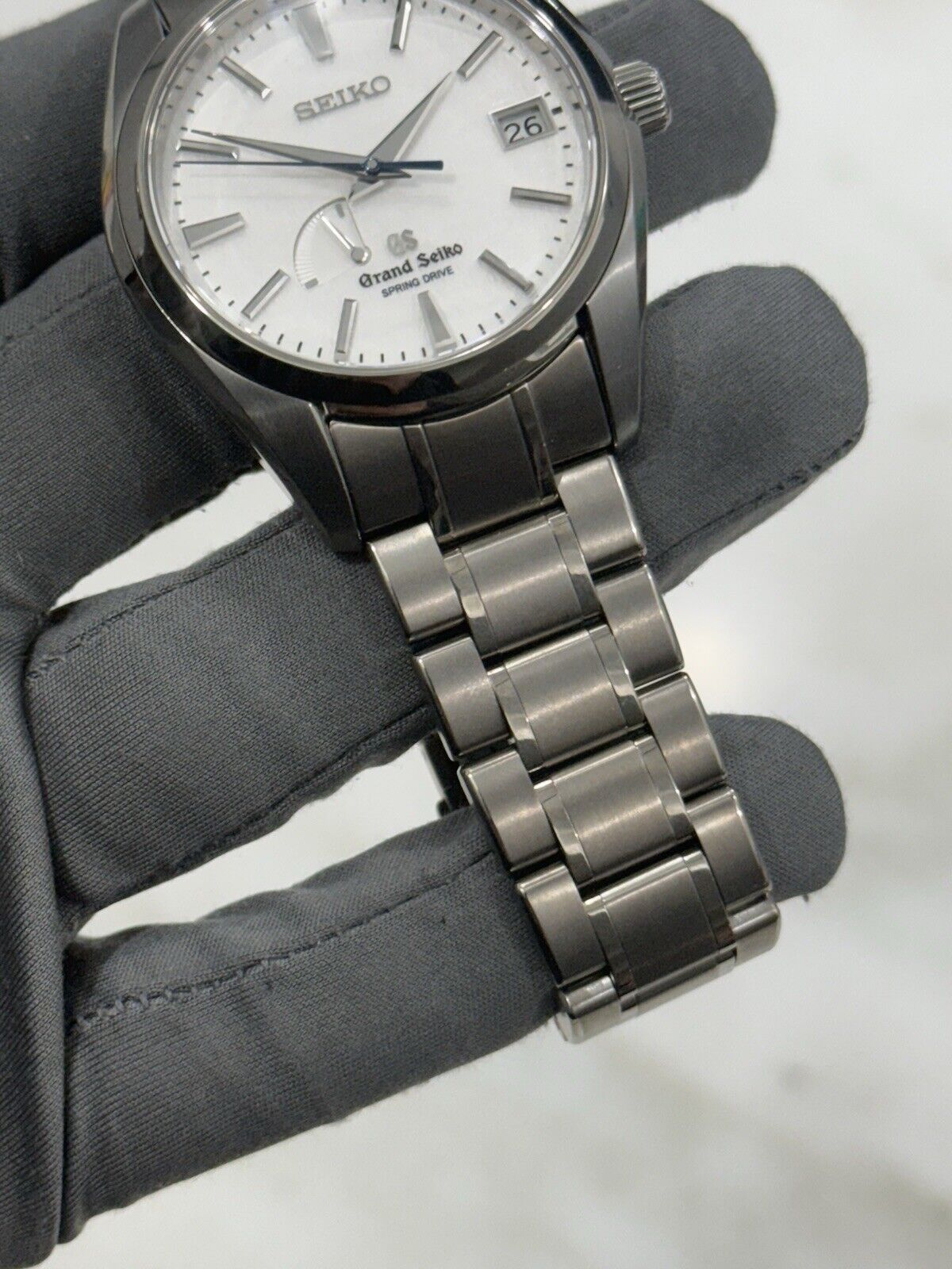 2016 Grand Seiko Spring Drive Snowflake Titanium 41mm Watch SBGA011 W/ Paper