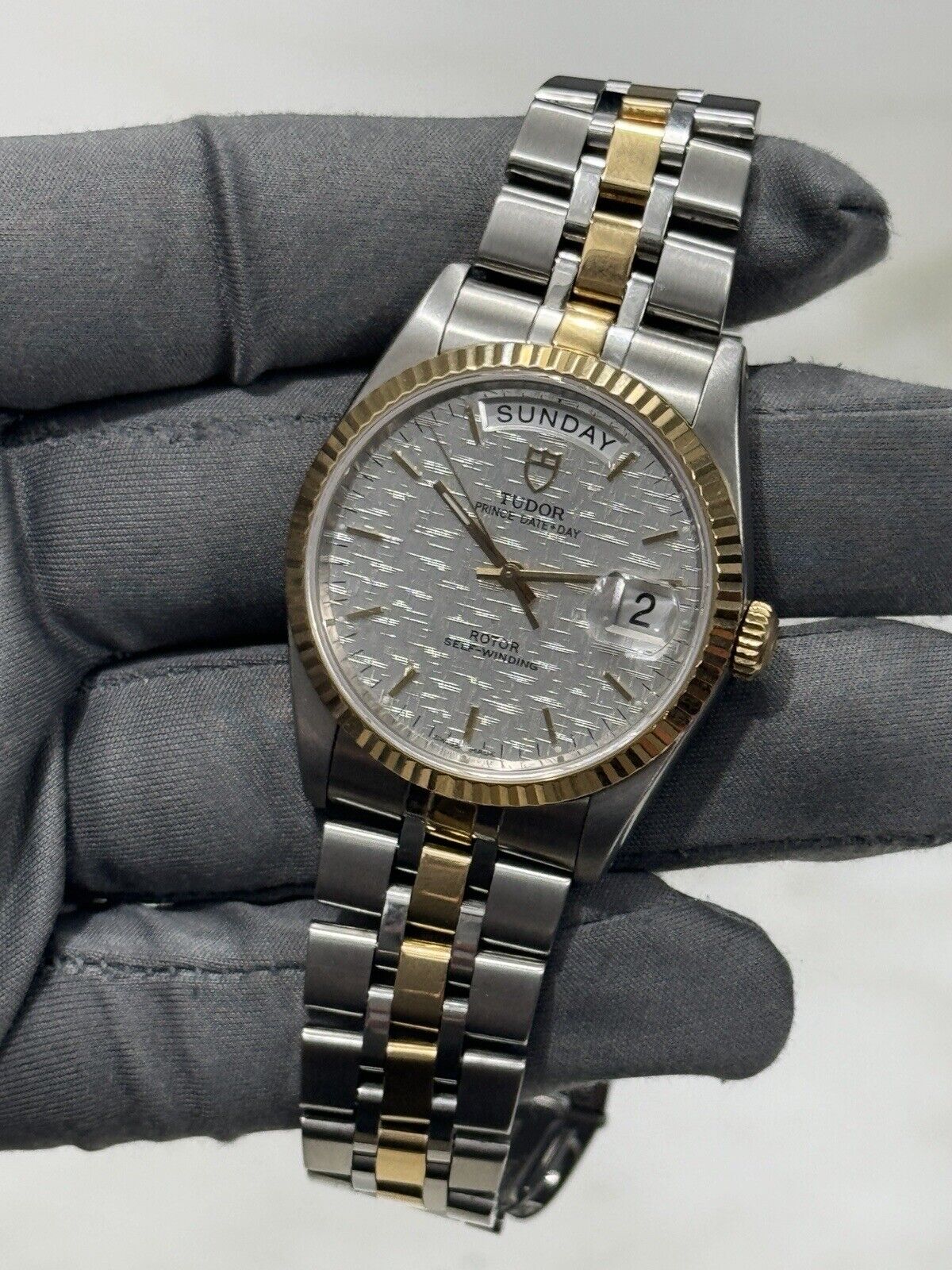 2011 Tudor Date Day Steel and Gold 36mm Automatic Men’s Watch 76213 W/ Papers