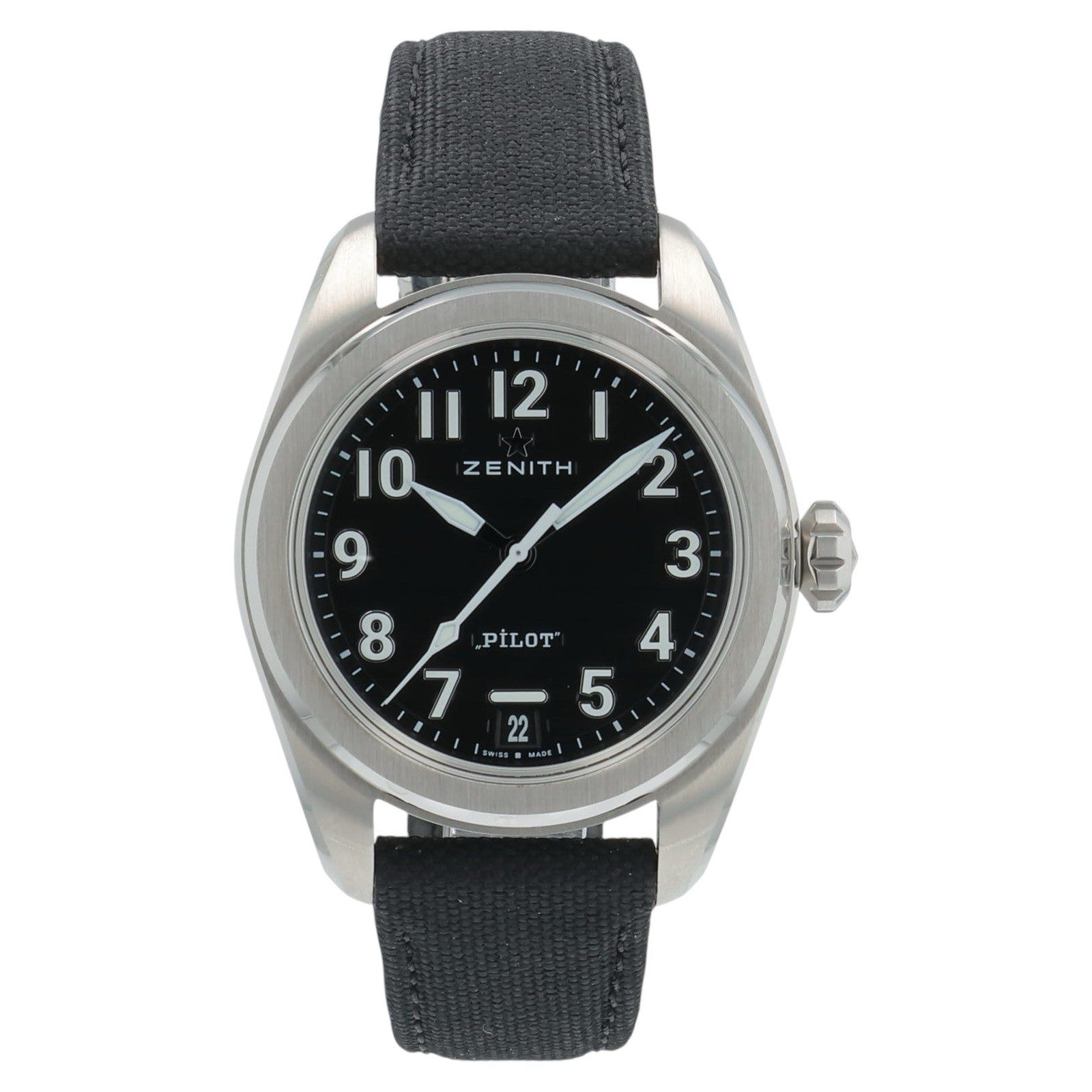 Zenith Pilot Stainless Steel Black Dial 40mm Automatic Men’s Watch 03.4000.3620