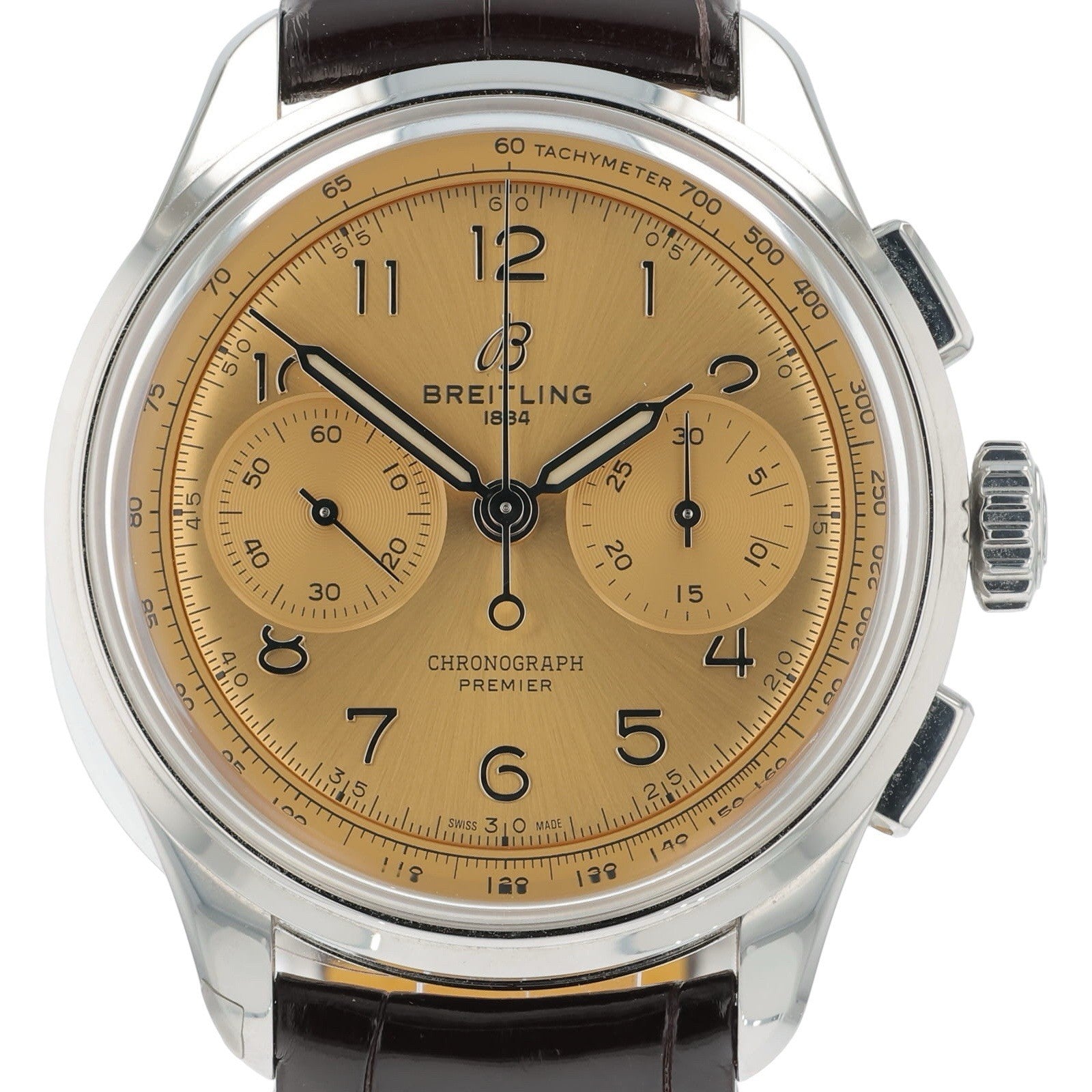 Breitling Premier B09 Stainless Steel Champagne Dial 40mm Manual Wind AB0930