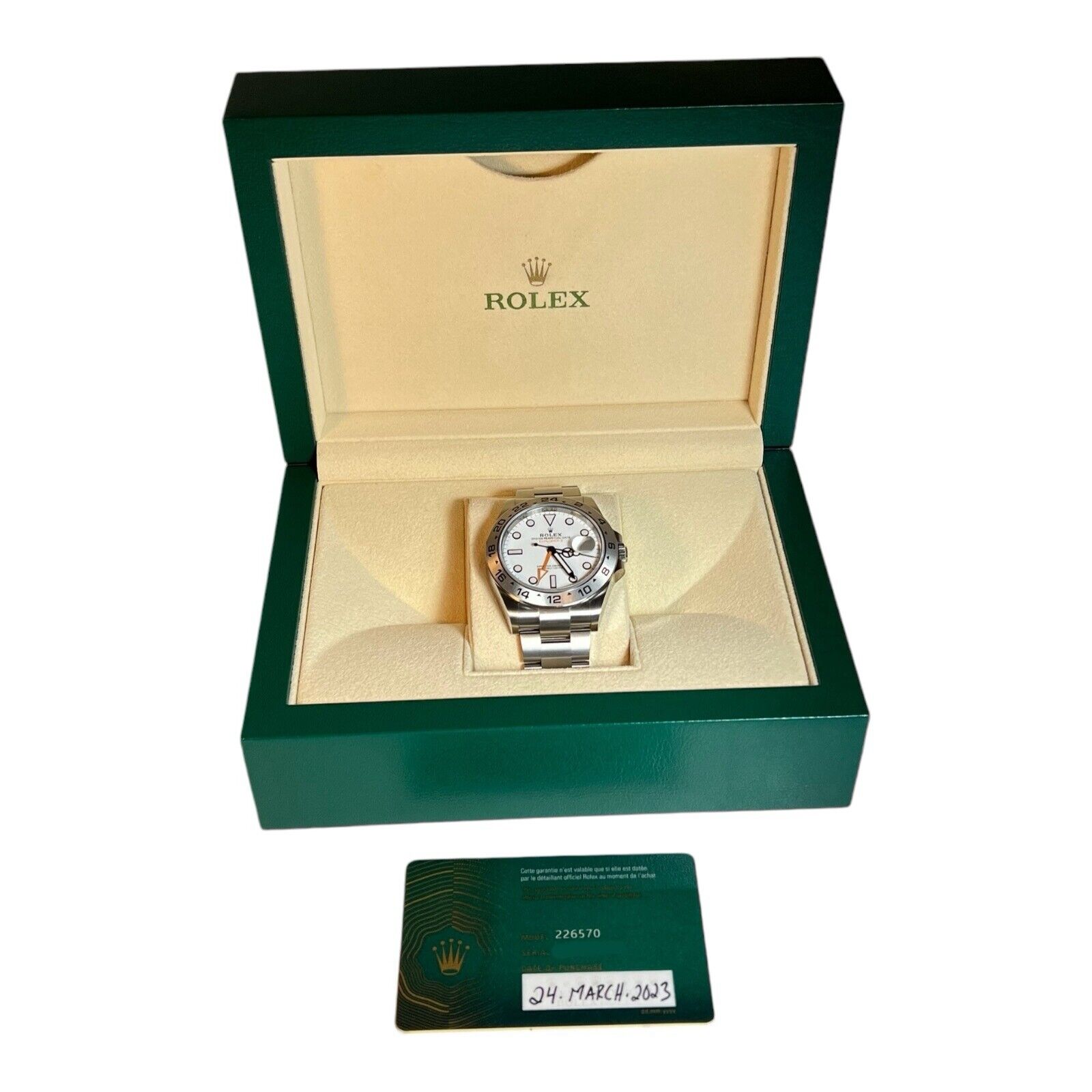 2023 Rolex Explorer II Steel White Dial 42mm Automatic Men’s Watch 226570