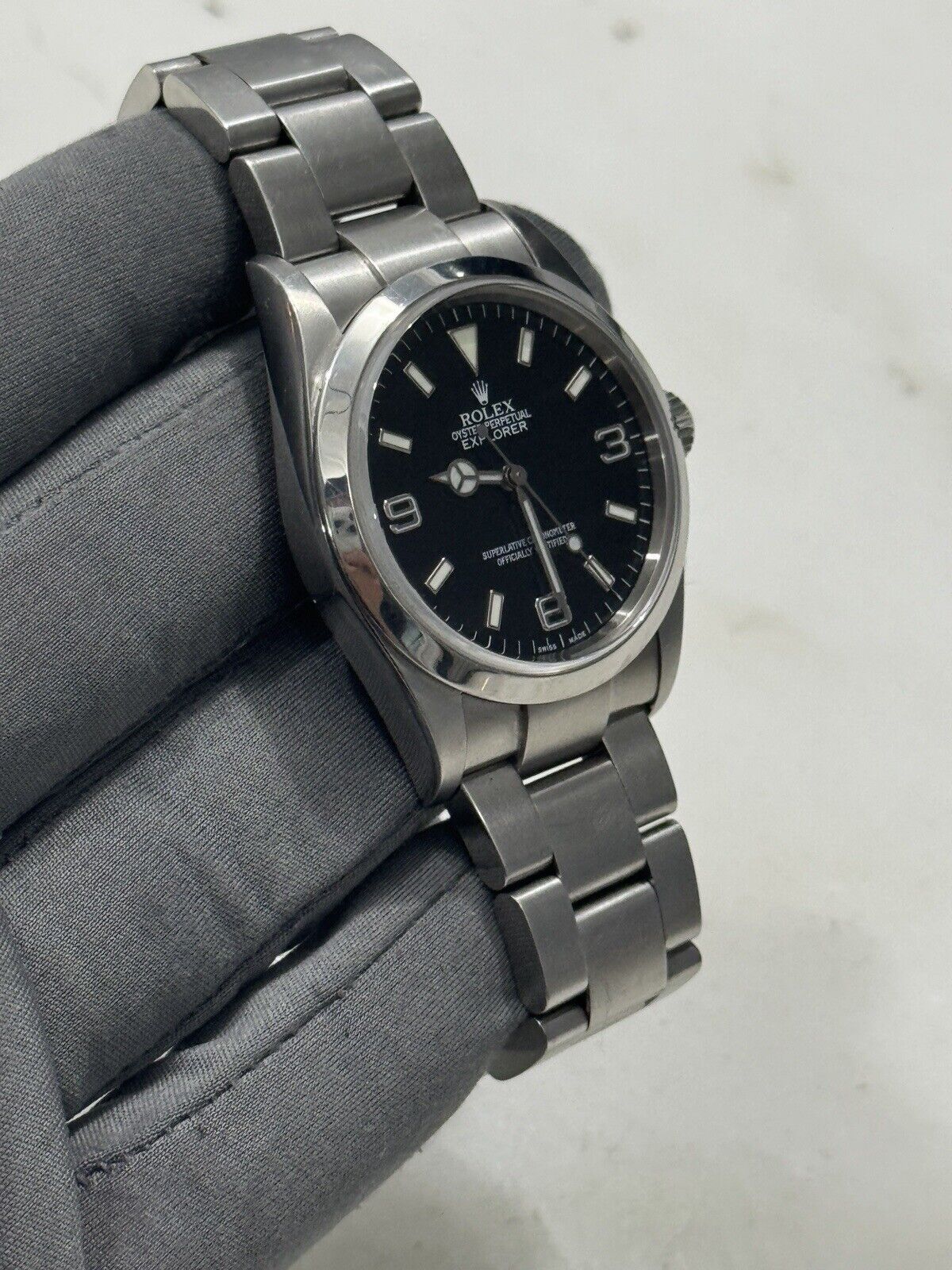2001 Rolex Explorer 36mm 114270 Stainless Steel Men's Black Watch Swiss Made