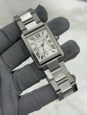 Cartier Tank Solo Date XL Stainless Steel 31mm Automatic Mens Watch 3515