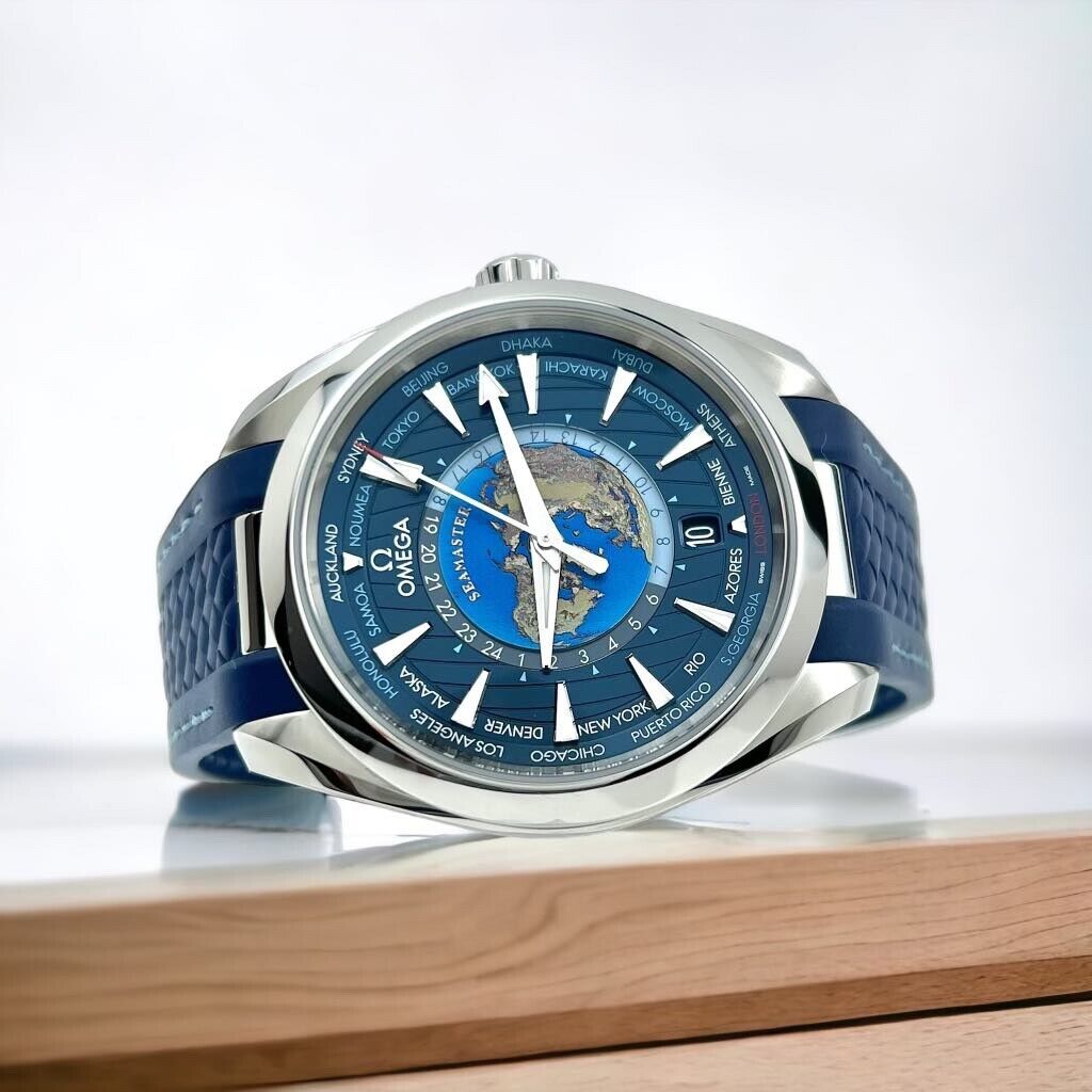 2023 NEW Omega Seamaster Aqua Terra GMT Worldtimer 220.12.43.22.03.001 B P Watch