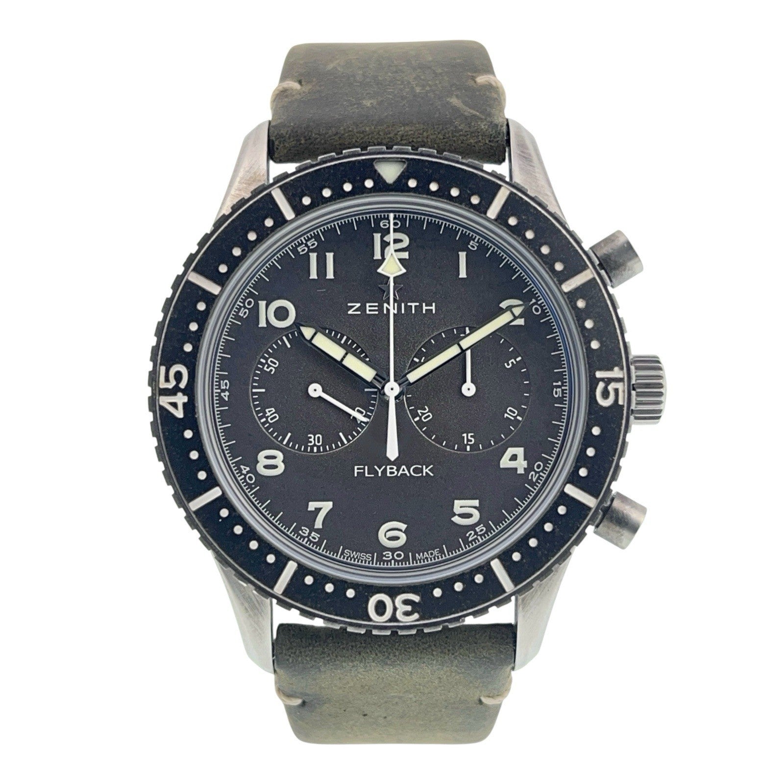 Zenith Pilot Flyback Stainless Steel Grey Dial 42mm Automatic Mens 11.2240.405