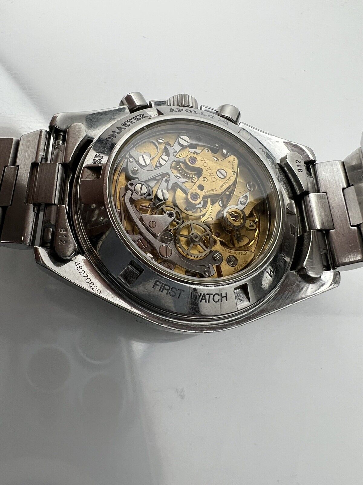 1985 Men's Omega Speedmaster Moonwatch Exhibition Back 3592.50 Apollo XI Watch