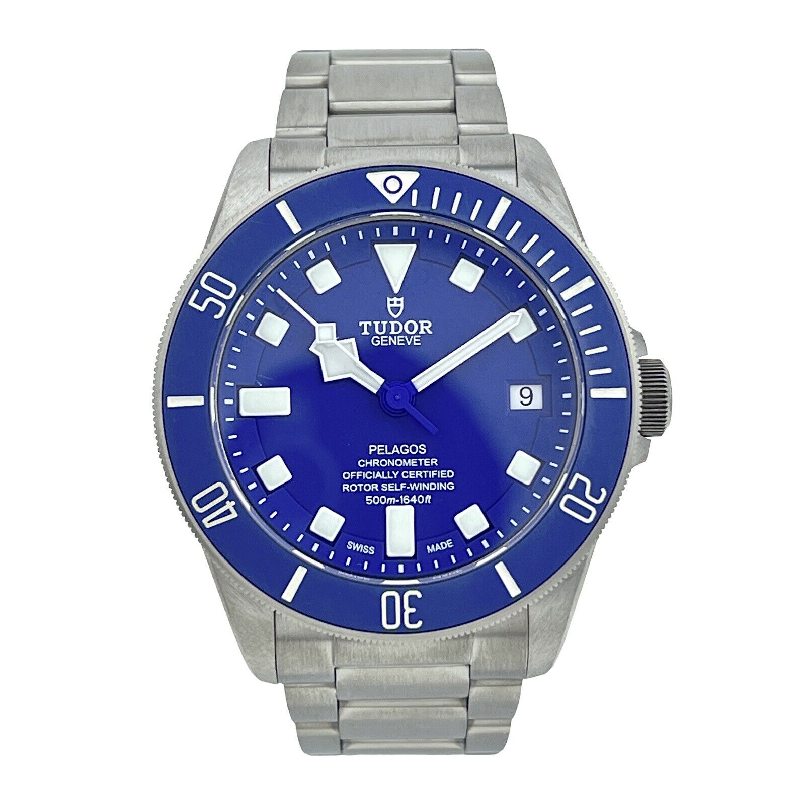 2019 Tudor Pelagos BLUE Titanium 42mm 25600TB Automatic Dive Date Watch With B&P