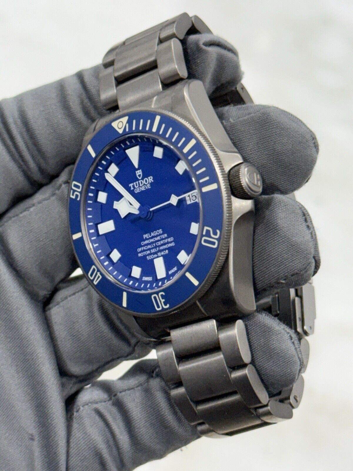2017 Tudor Pelagos Titanium 42mm Watch Blue Dial 25600TB Automatic Dive Watch
