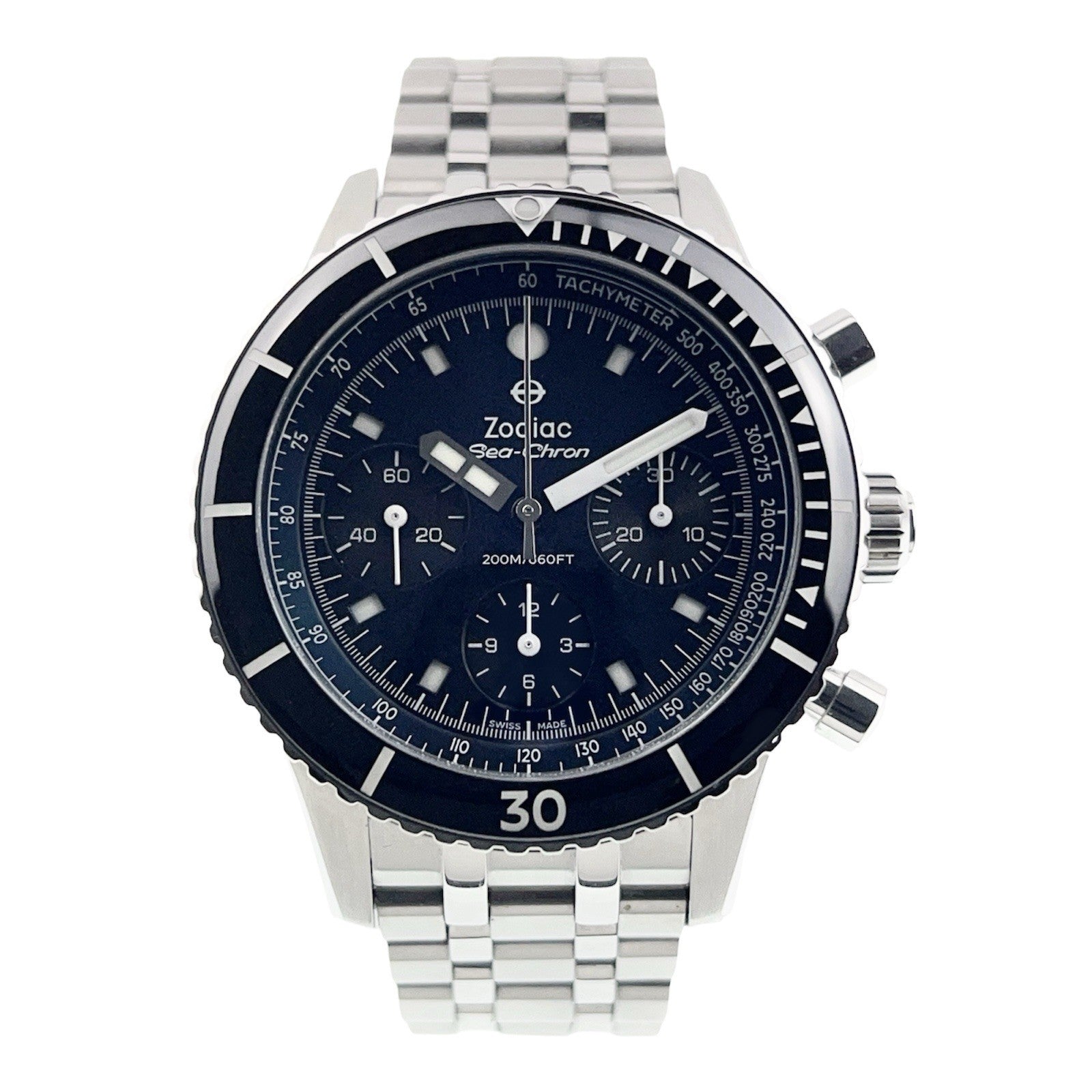 Zodiac Sea-Chron Stainless Steel Blue Dial 42mm Automatic Men’s Watch ZO3605