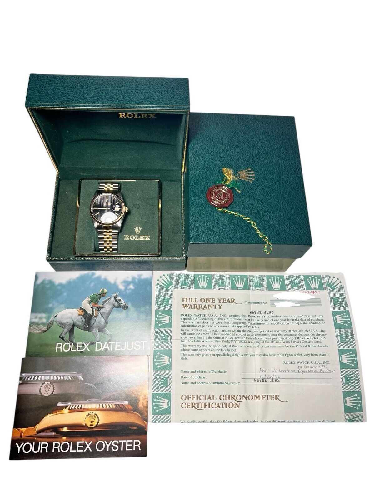 1990 Rolex Datejust Two Tone 36mm Automatic Men’s Watch 16013 - Box/Papers