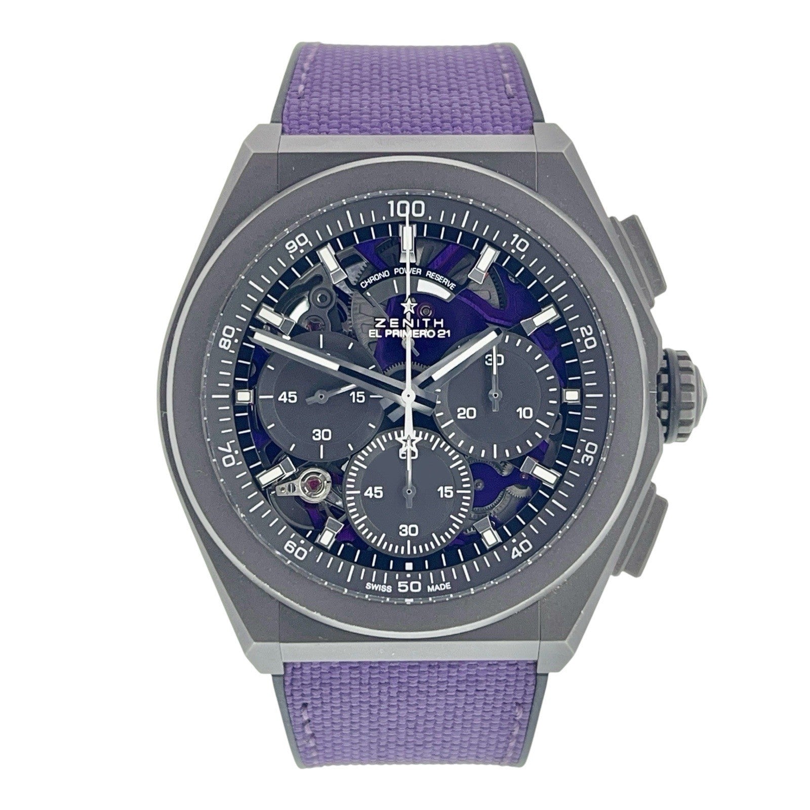 Zenith Defy 21 Ultraviolet Titanium Purple Dial 44mm Automatic Mens 97.9100.9004